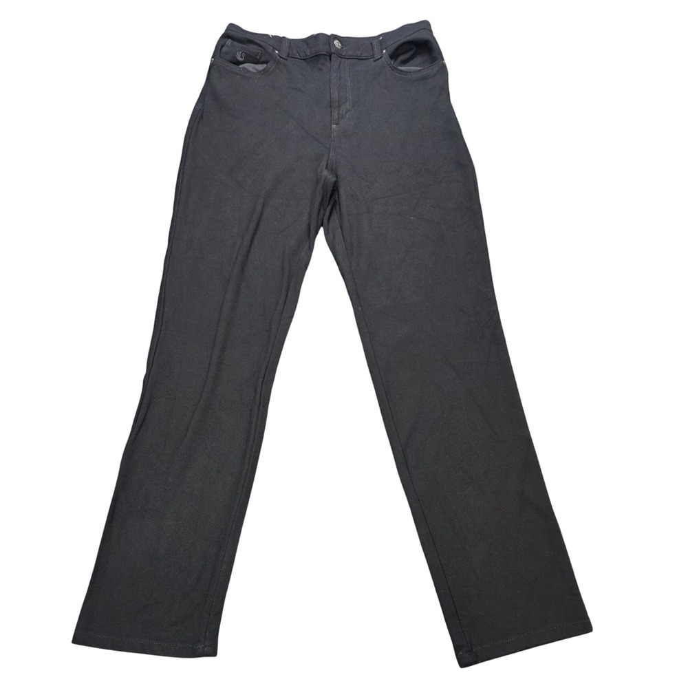 Gloria Vanderbilt Amanda Pants Women's Size 12 Black High Rise Tapered Stretch